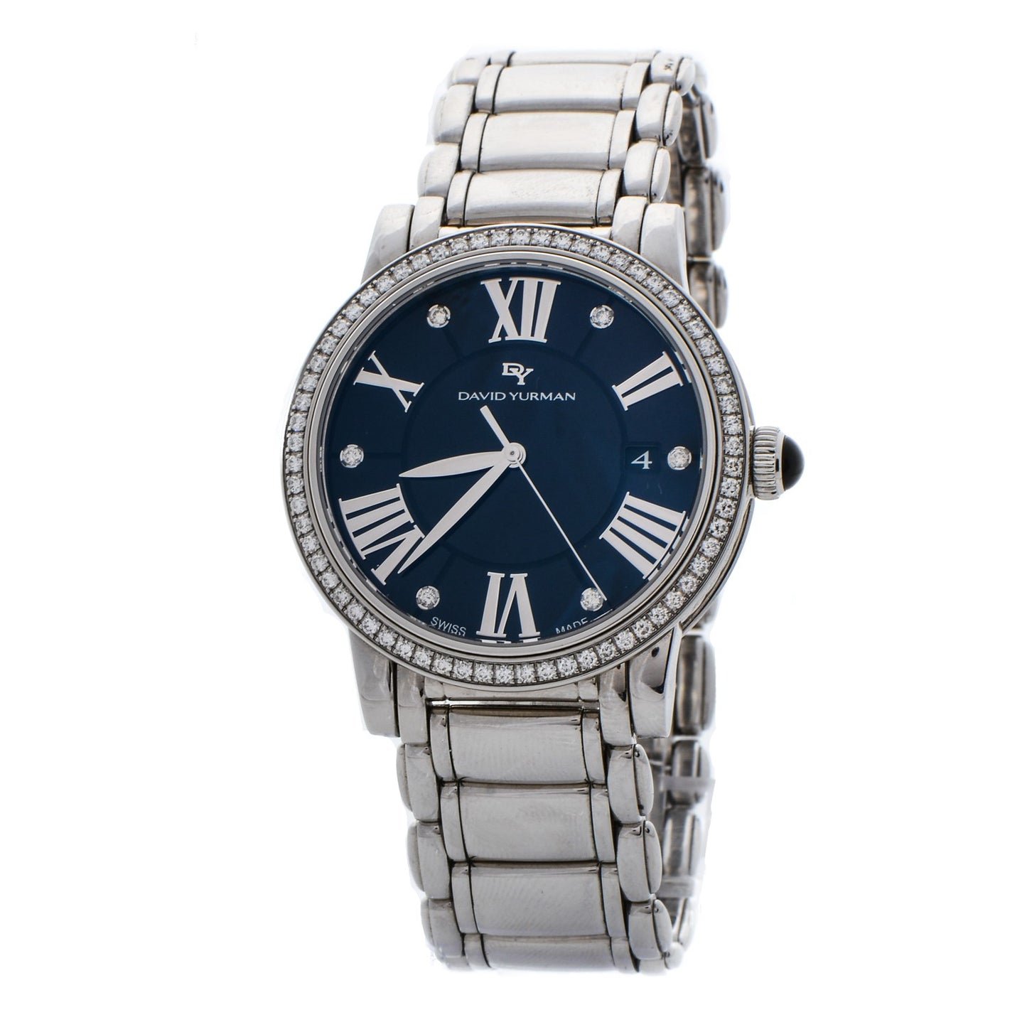 Stainless Steel Diamond Bezel 38mm Classic Quartz Watch Black