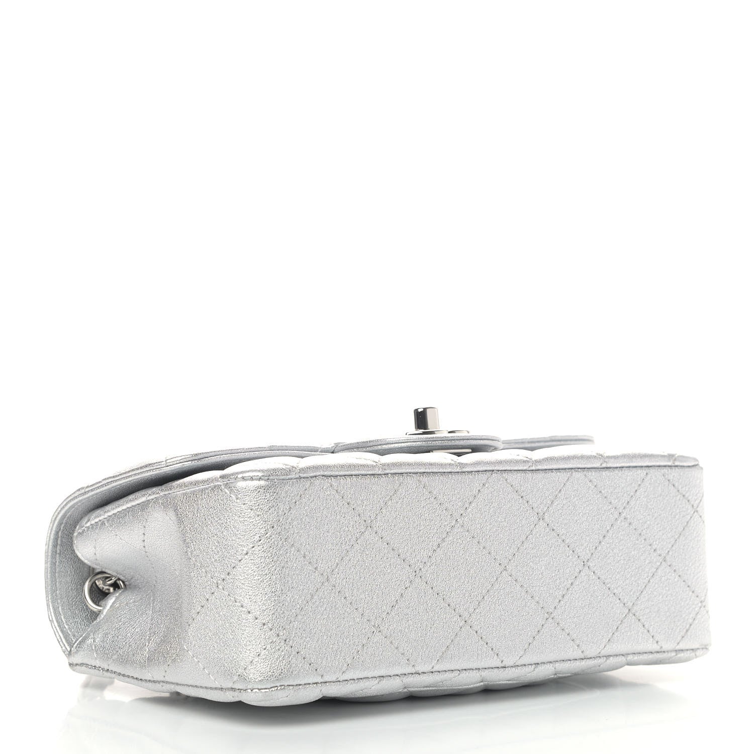 Chanel Metallic Lambskin Quilted Mini Rectangular Flap Silver 3 of 4