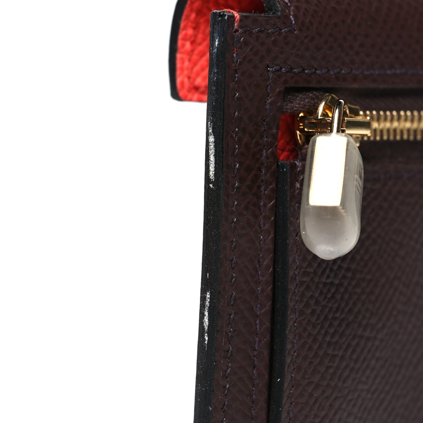 Epsom Tricolor Kelly Pocket Compact Wallet Rouge Venetian Rouge Sellier Rose Texas