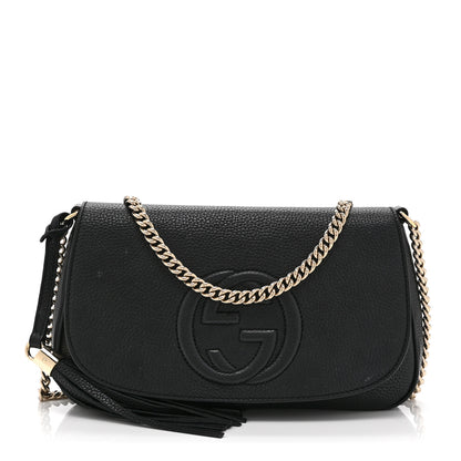 Gucci Pebbled Calfskin Medium Soho Flap Crossbody Black 1 of 10