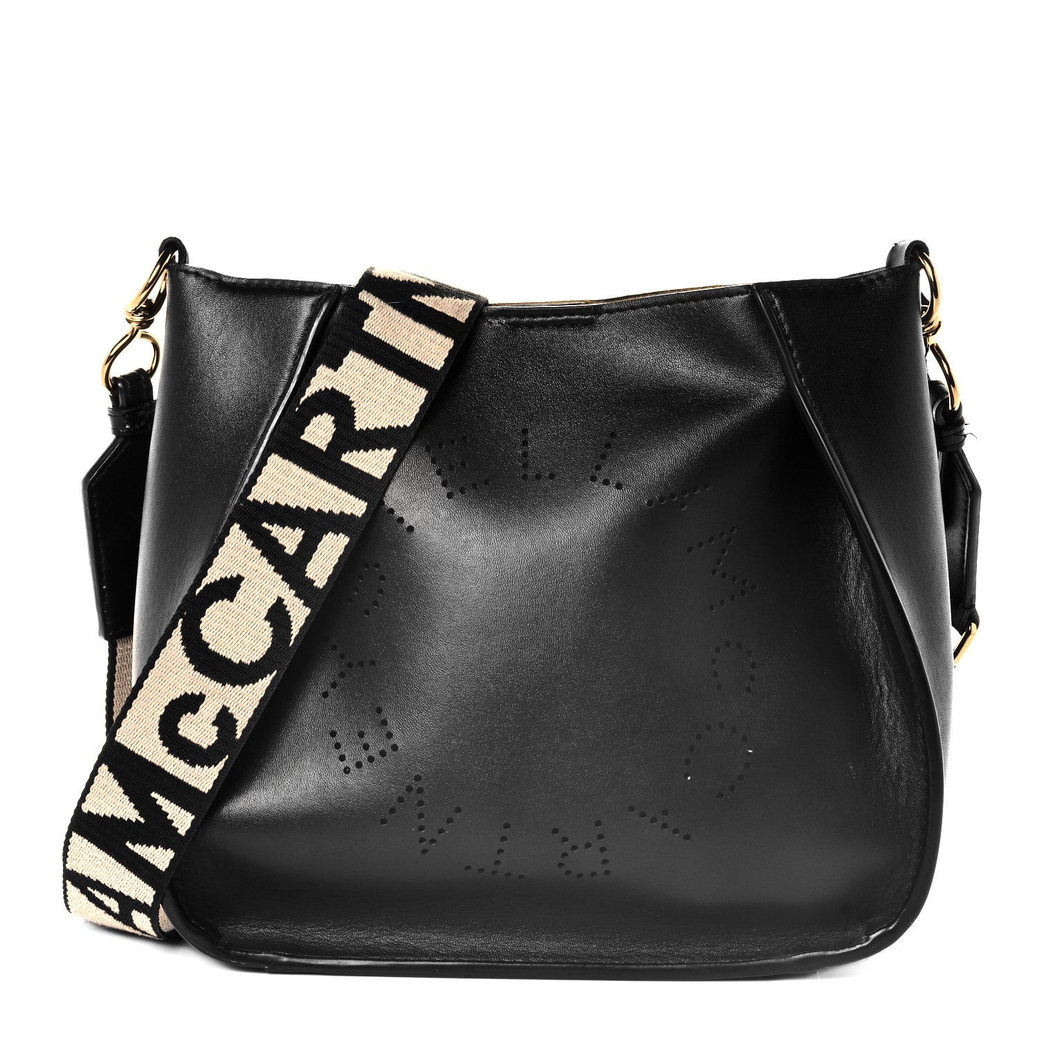 Stella McCartney Eco Alter Nappa Perforated Logo Mini Crossbody Black 1 of 9