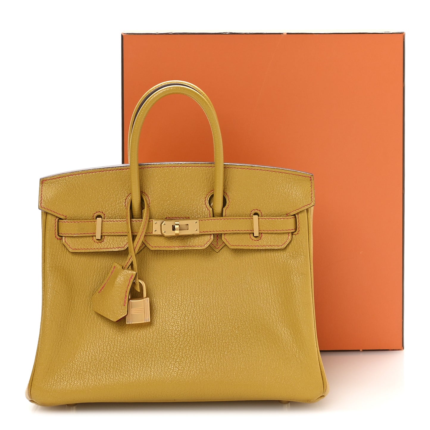 Chevre Mysore Horseshoe Birkin 25 Jaune Ambre Rose Extreme