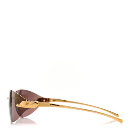 Cartier Metal Panthere De Cartier Rimless Sunglasses Gold 3 of 9