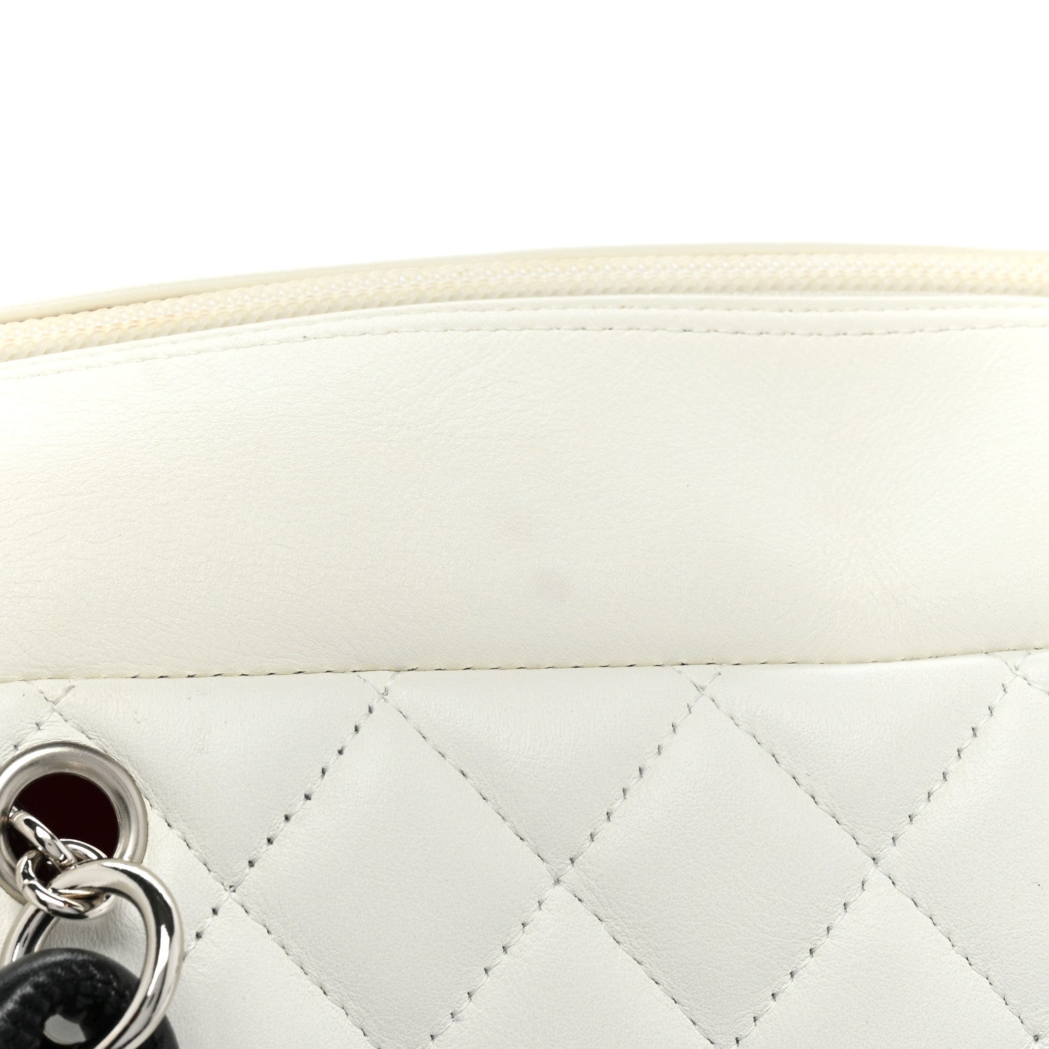 Chanel Calfskin Quilted Large Cambon Bowler White Black 12 of 15
