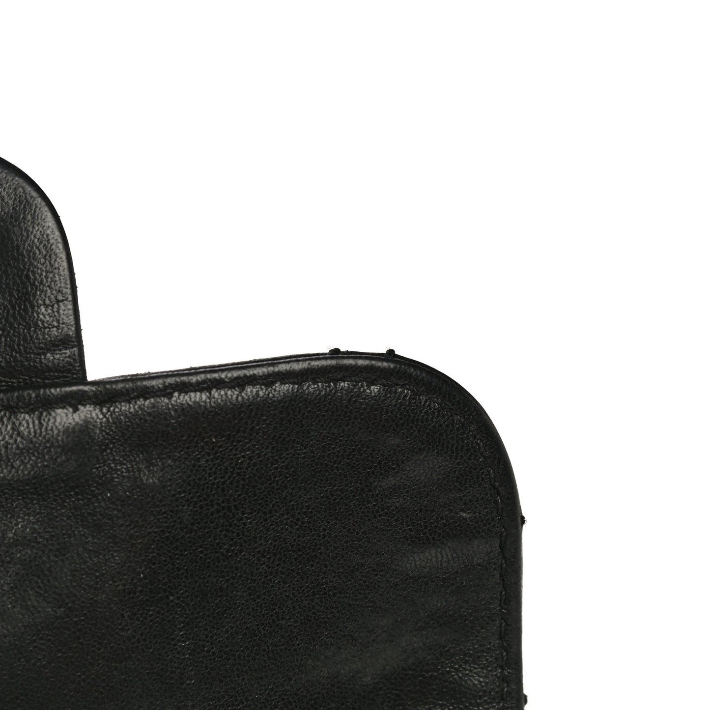 Lambskin Small Stitched Mini Flap Black