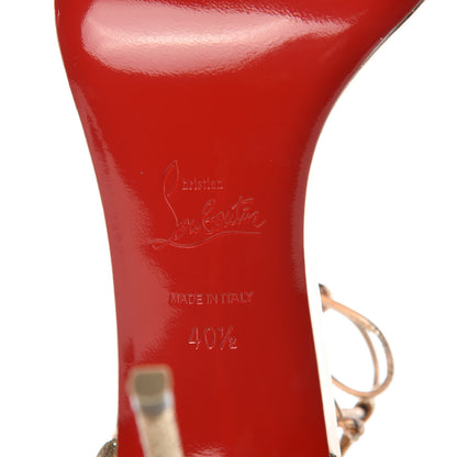 Christian Louboutin Metallic Glitter Calf Vegetable PVC Valnina 100 Sandals 40.5 Version Poudre 6 of 9
