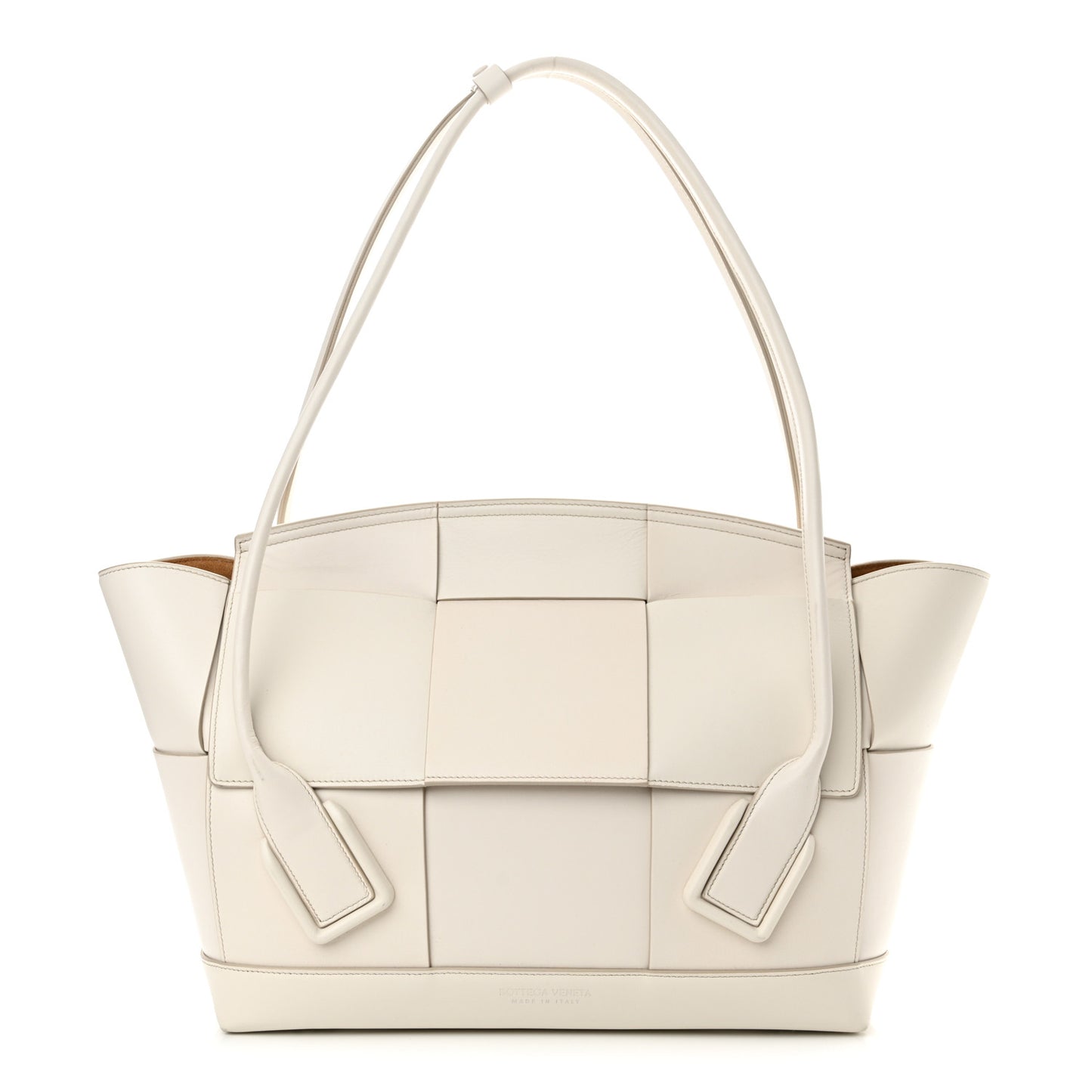 Calfskin Maxi Intrecciato Medium Arco White