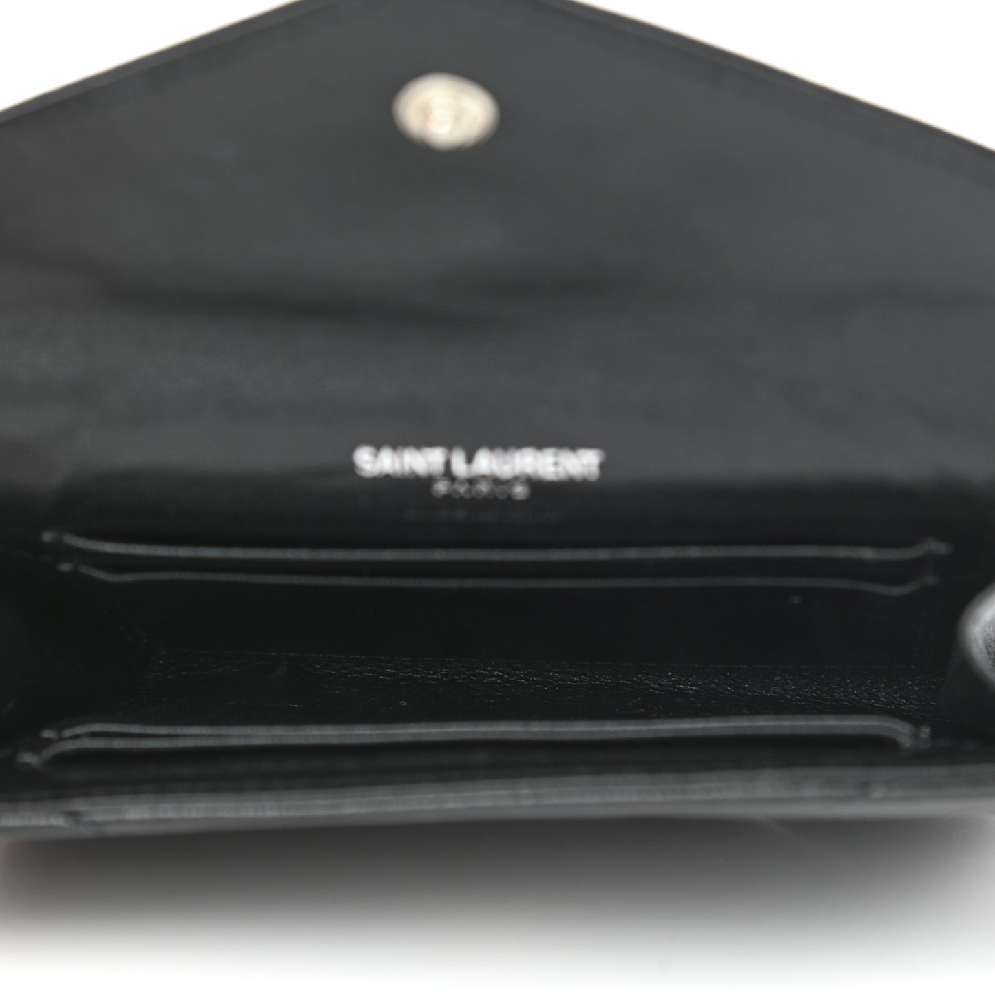 Lambskin Y Quilted Monogram Small Loulou Envelope Wallet Black