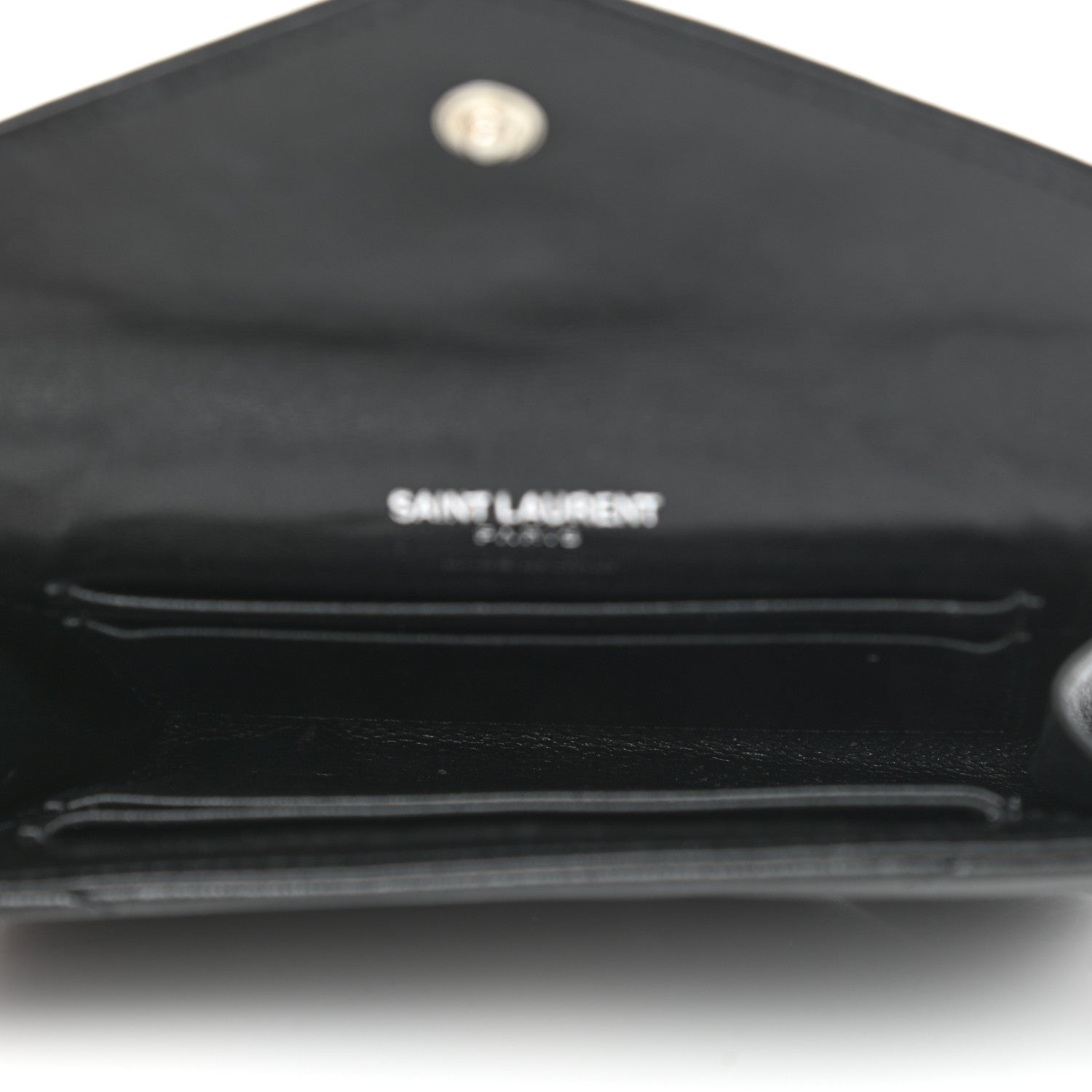 Saint Laurent Lambskin Y Quilted Monogram Small Loulou Envelope Wallet Black 5 of 9