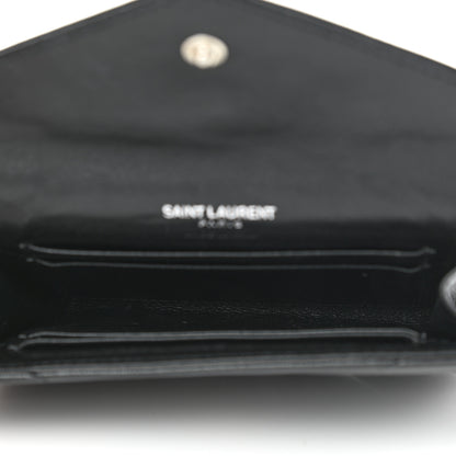 Saint Laurent Lambskin Y Quilted Monogram Small Loulou Envelope Wallet Black 5 of 9