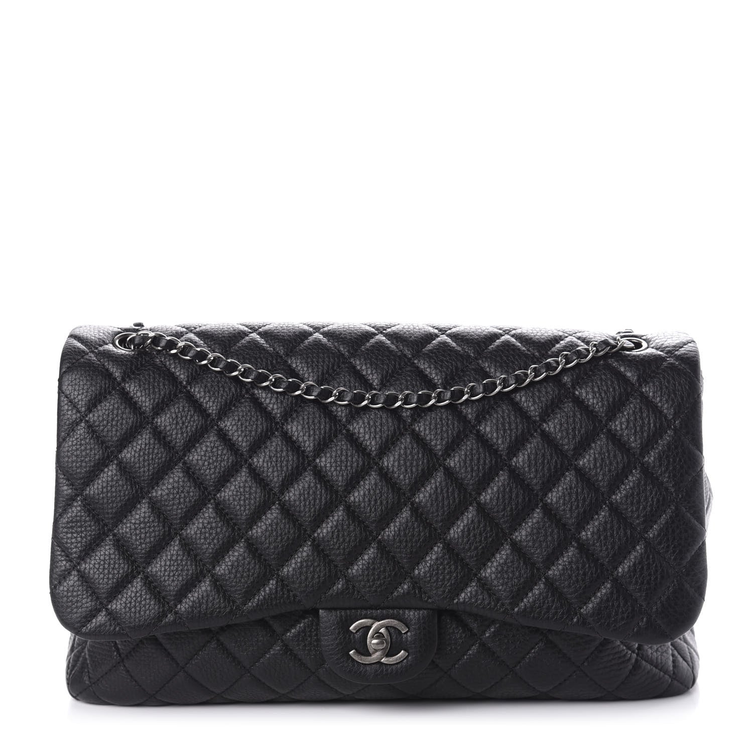 Chanel Calfskin Quilted XXL Travel Flap Bag Black 1 of 10