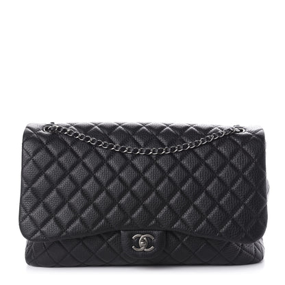 Chanel Calfskin Quilted XXL Travel Flap Bag Black 1 of 10