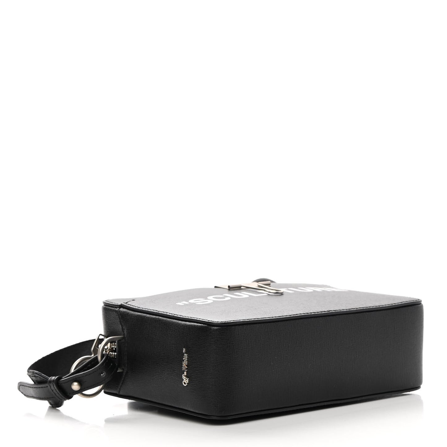Calfskin Sculpture Crossbody Bag Black White