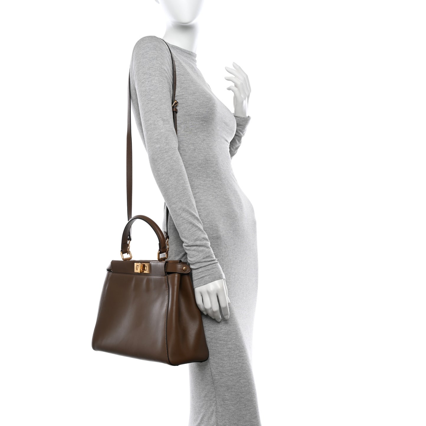Vitello Morgan Fabric Jacquard Pequin Peekaboo Iconic Satchel Tobacco Black
