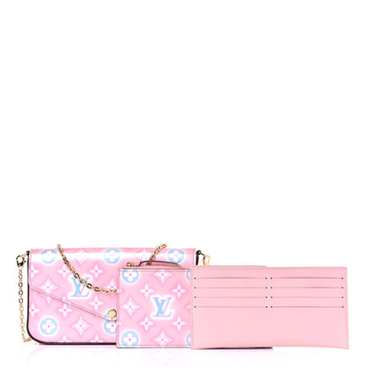 Louis Vuitton Vernis Valentine Felicie Pochette Chain Wallet Light Pink Neon 1 of 9