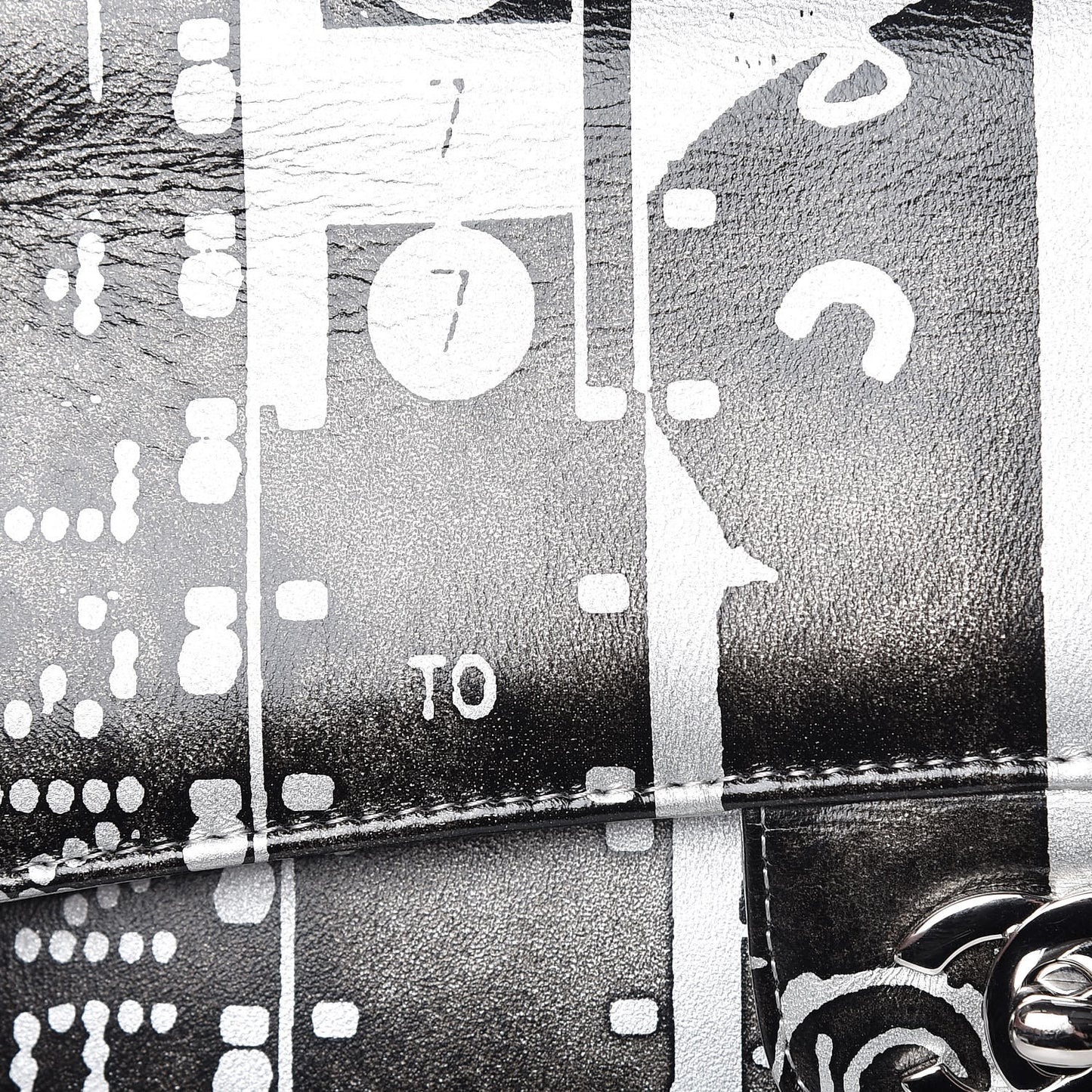 Lambskin Hand Painted Medium Double Flap Black Silver