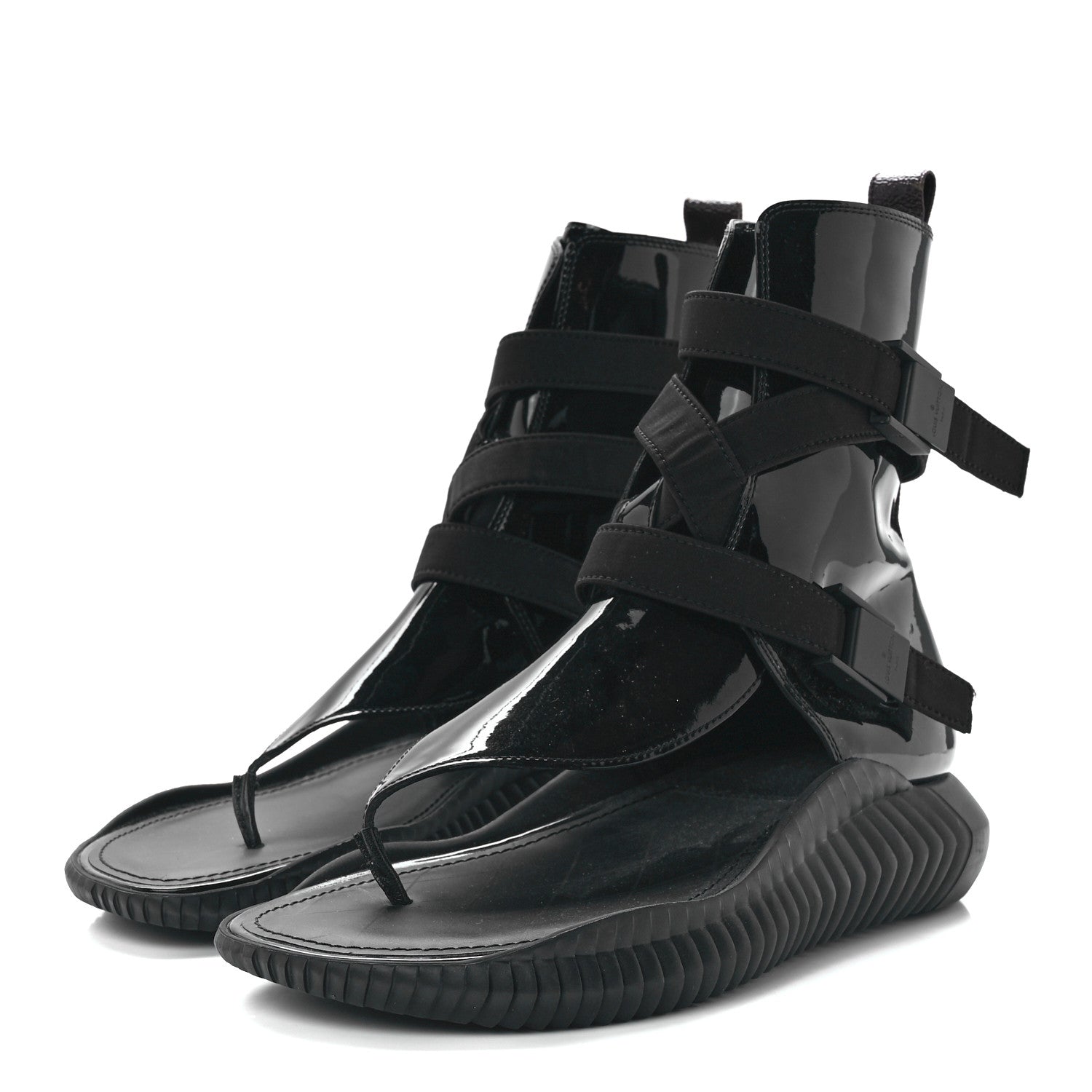 Louis Vuitton Patent Monogram LV Bahia Brazil Sandal 39 Black 3 of 7