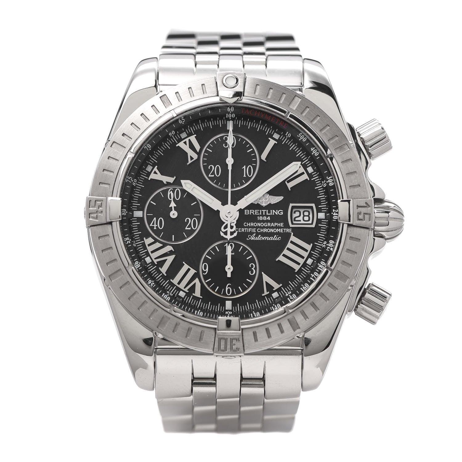 Breitling Stainless Steel 44mm Chronomat Evolution Automatic Watch Black A13356 1 of 6