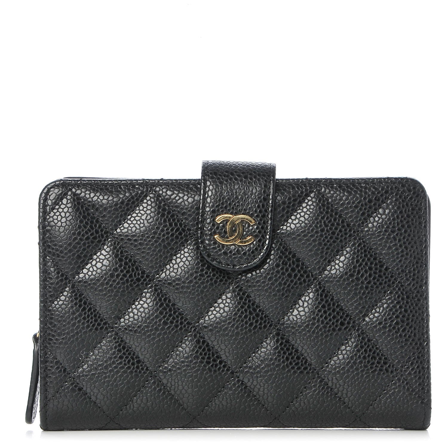 Chanel Caviar Quilted Zipped Pocket Wallet Black 1 of 8