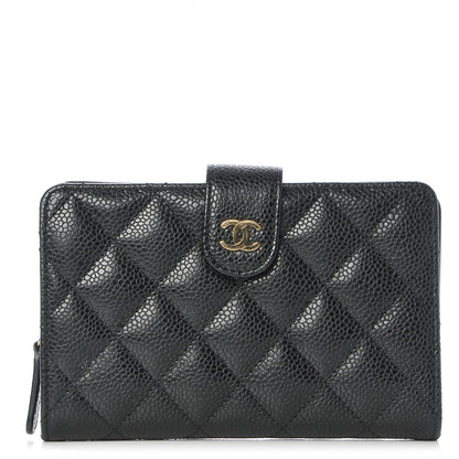Chanel Caviar Quilted Zipped Pocket Wallet Black 1 of 8