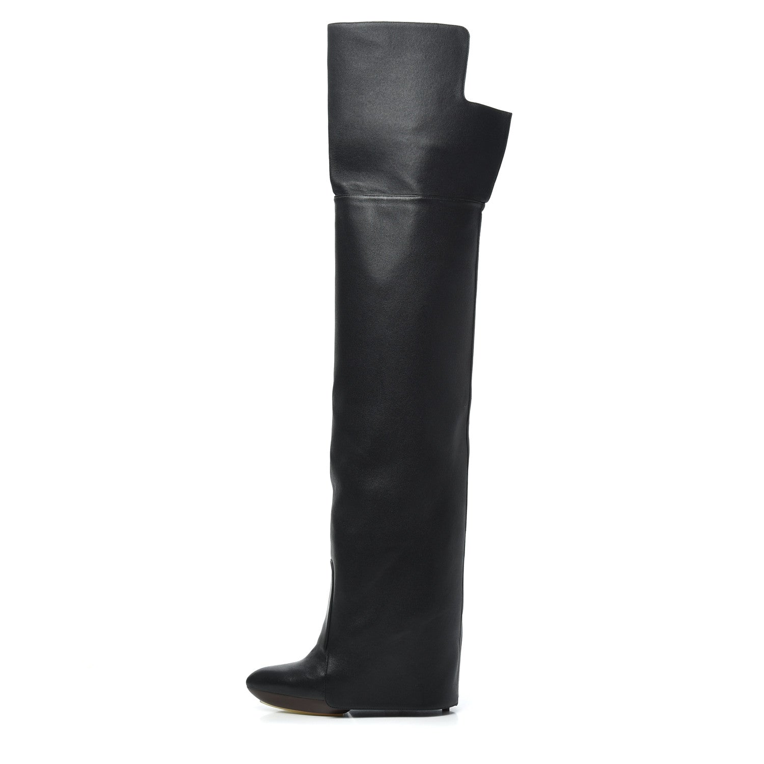 Givenchy Calfskin Newton Over The Knee Boots 35.5 Black Marron 1 of 18