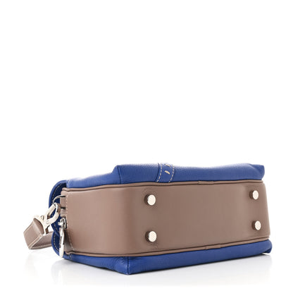 Loro Piana Grained Calfskin Bridle P Shoulder Bag Blue Warm Mastic 4 of 10