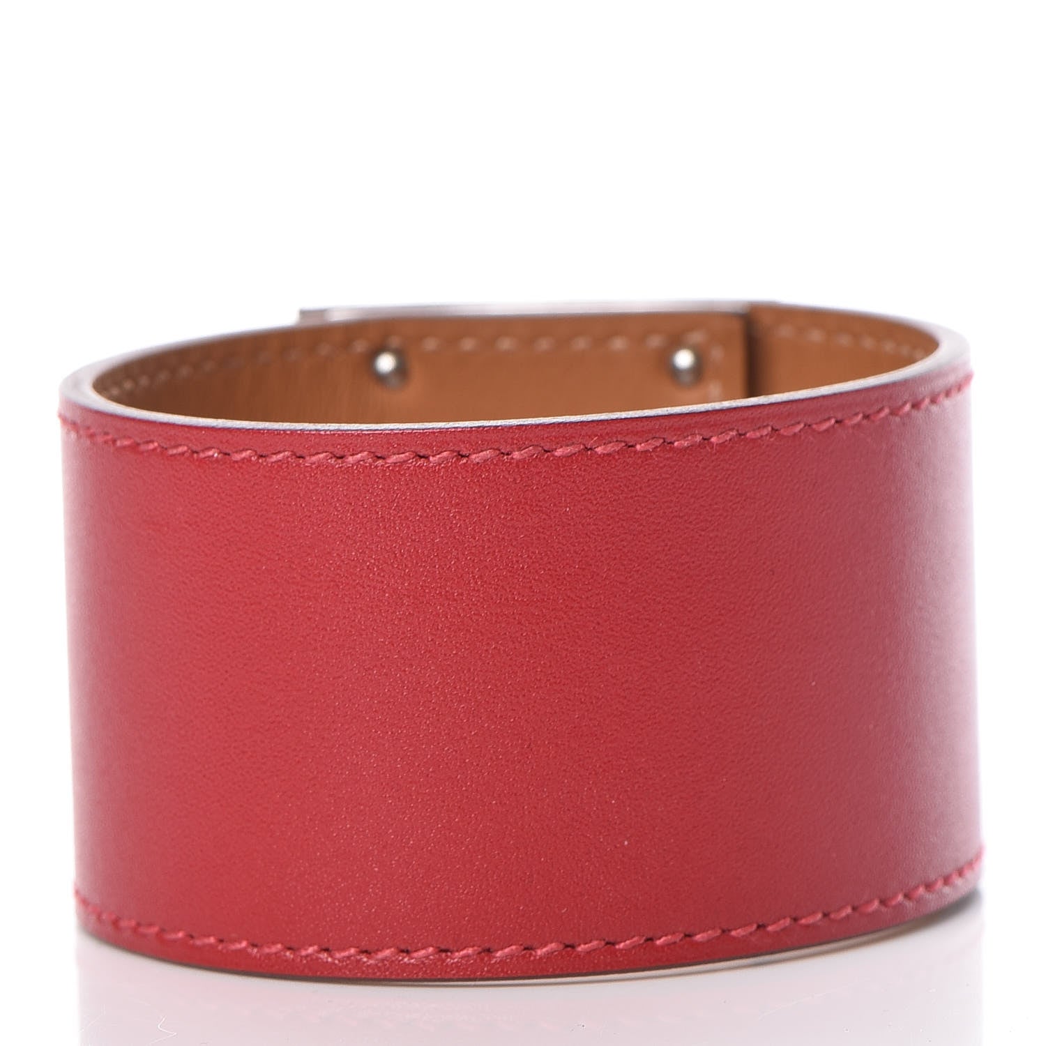 Hermes Tadelakt Kelly Dog Bracelet T3 Rouge Vif 3 of 6