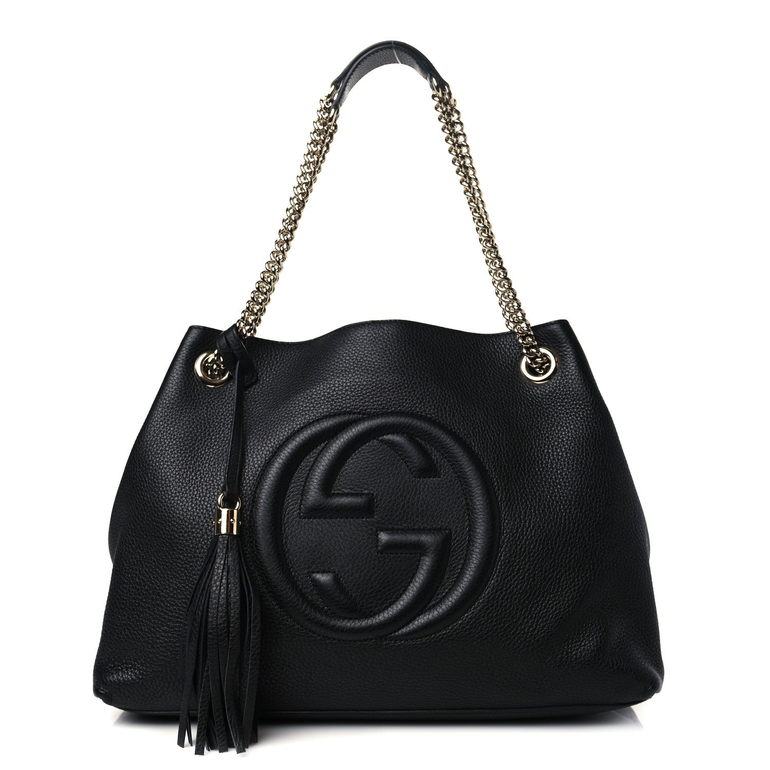 Gucci Pebbled Calfskin Medium Soho Chain Shoulder Bag Black 1 of 6