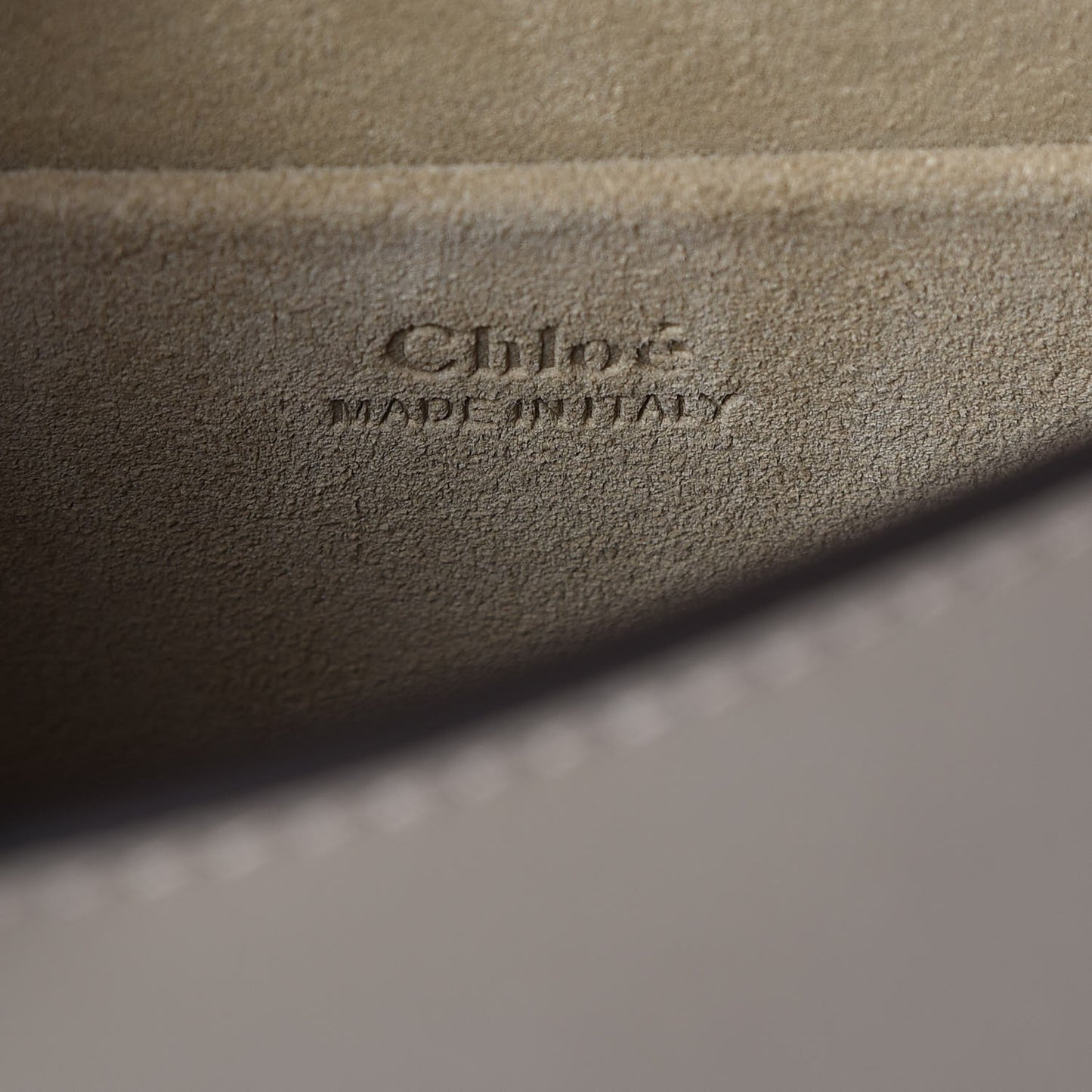 Calfskin Suede Small Nile Bracelet Bag Motty Grey