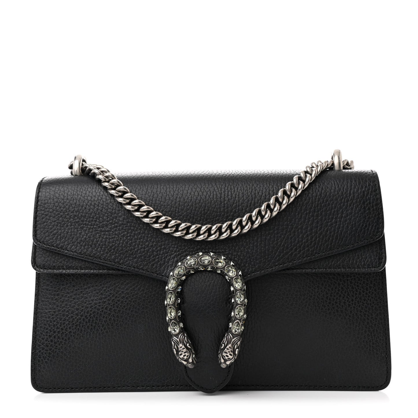Pebbled Calfskin Small Dionysus Shoulder Bag Black