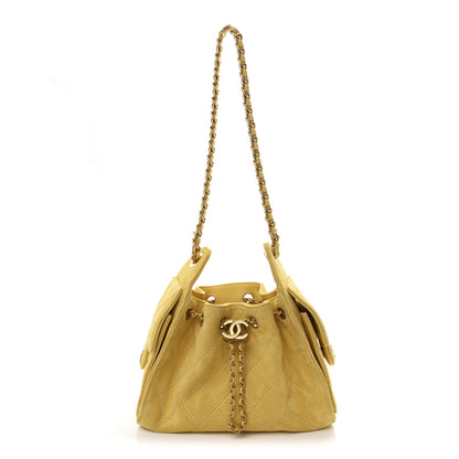 Chanel Suede Quilted Mini Chanel 25 Handbag Yellow 1 of 11