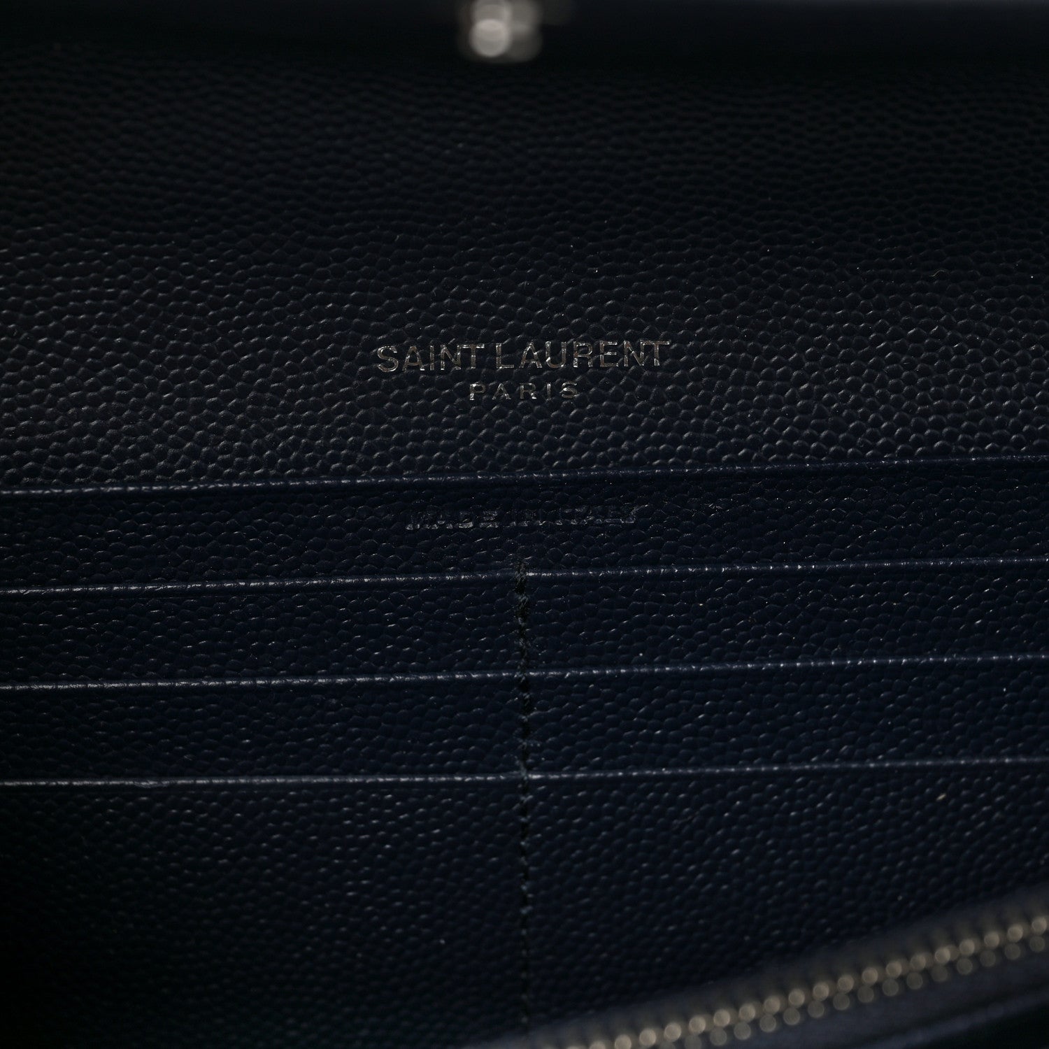 Saint Laurent Grain De Poudre Matelasse Chevron Monogram Flap Wallet Black 7 of 7