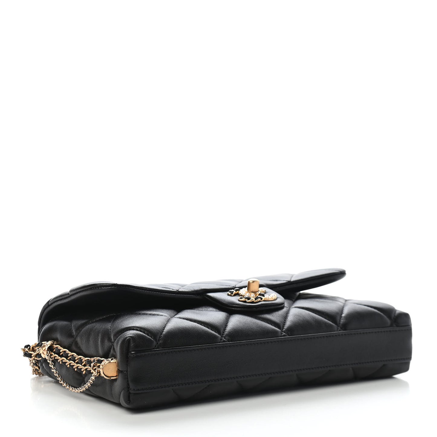 Lambskin Quilted Crush On Chains Flap Bag Black