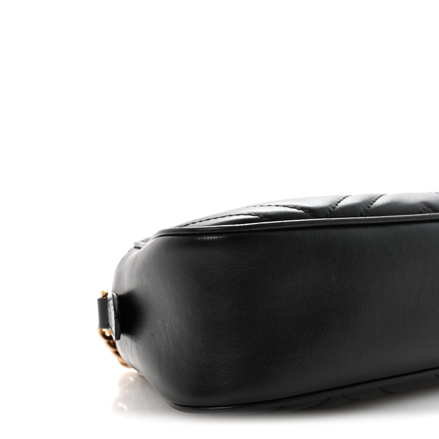 Gucci Calfskin Matelasse Small GG Marmont Chain Shoulder Bag Black 9 of 10