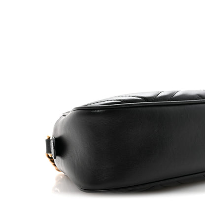 Gucci Calfskin Matelasse Small GG Marmont Chain Shoulder Bag Black 9 of 10