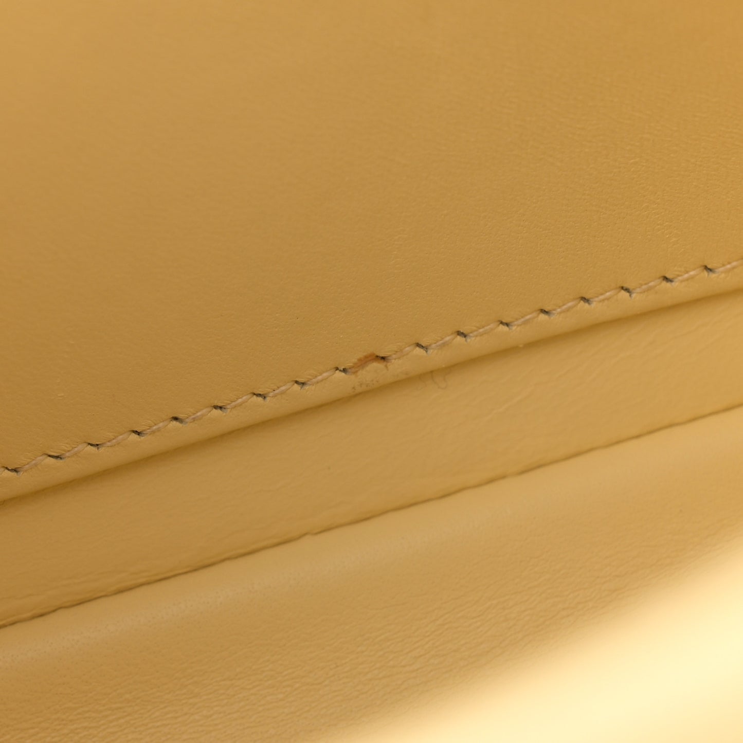 Calfskin Cannage Small Caro Bag Pale Yellow