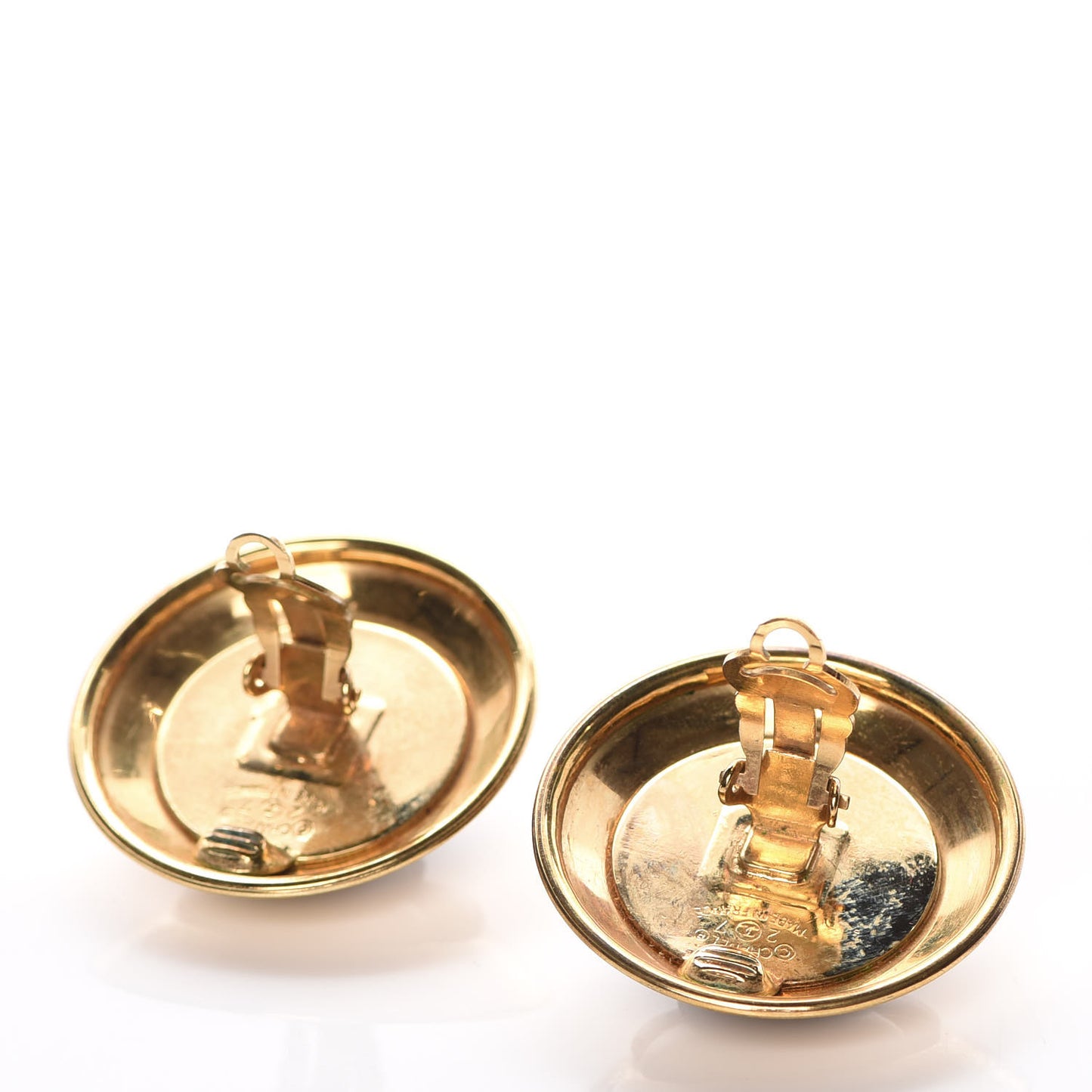 Camellia Clip On Earrings Black Gold