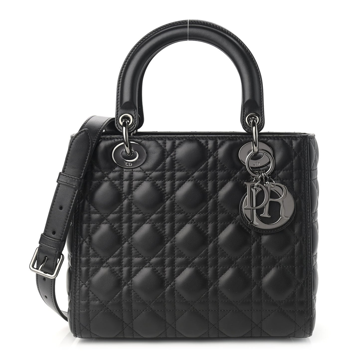 Lambskin Cannage Medium Lady Dior Black