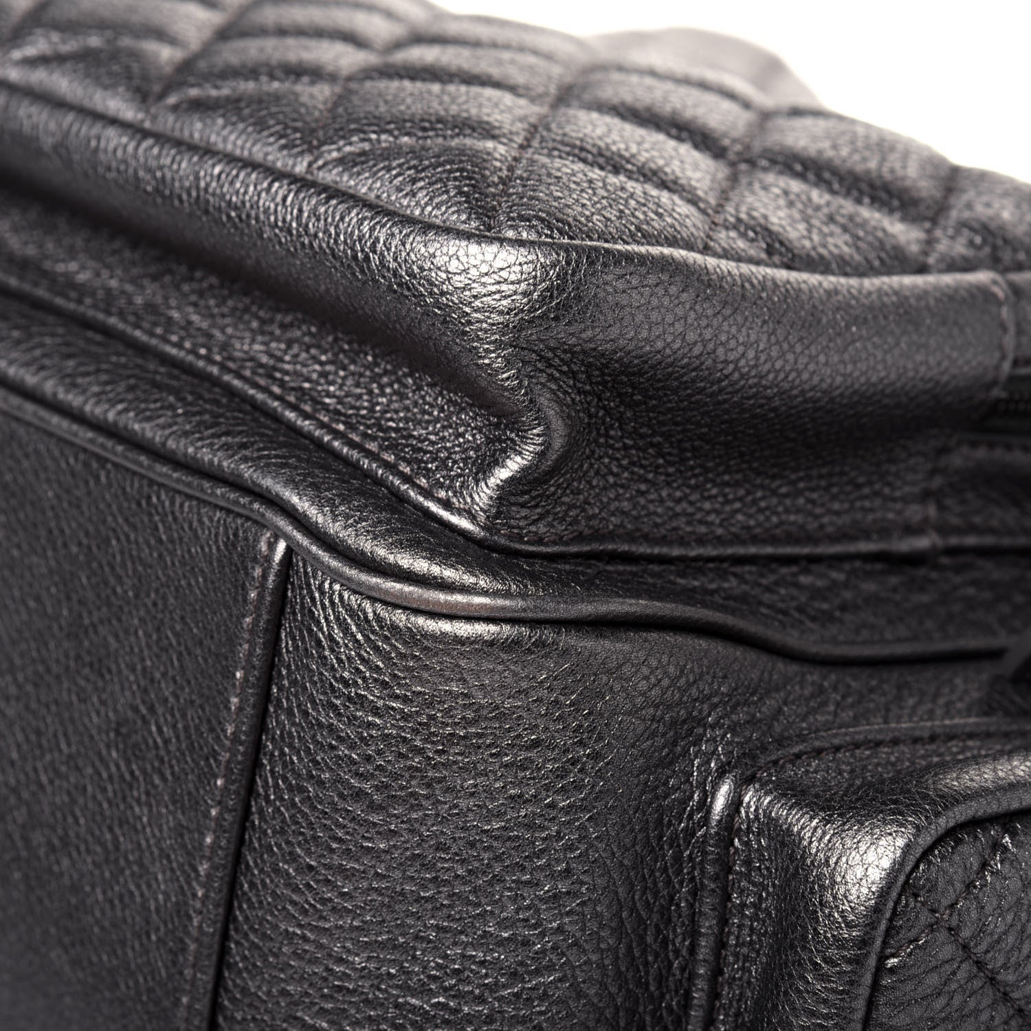 Chanel Metallic Grained Calfskin Quilted Large Casual Rock Backpack Charcoal 11 of 14