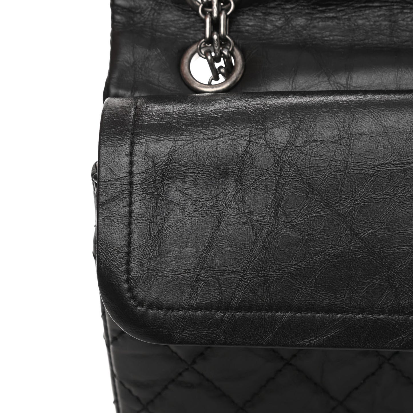 Aged Calfskin Quilted 2.55 Reissue 225 Flap Black