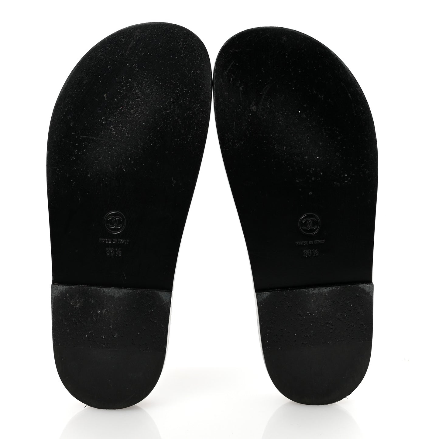 Lambskin Quilted Velcro Dad Chain CC Slide Sandals 36.5 Black
