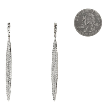John Hardy Sterling Silver Diamond Classic Chain Spear Drop Earrings 2 of 4