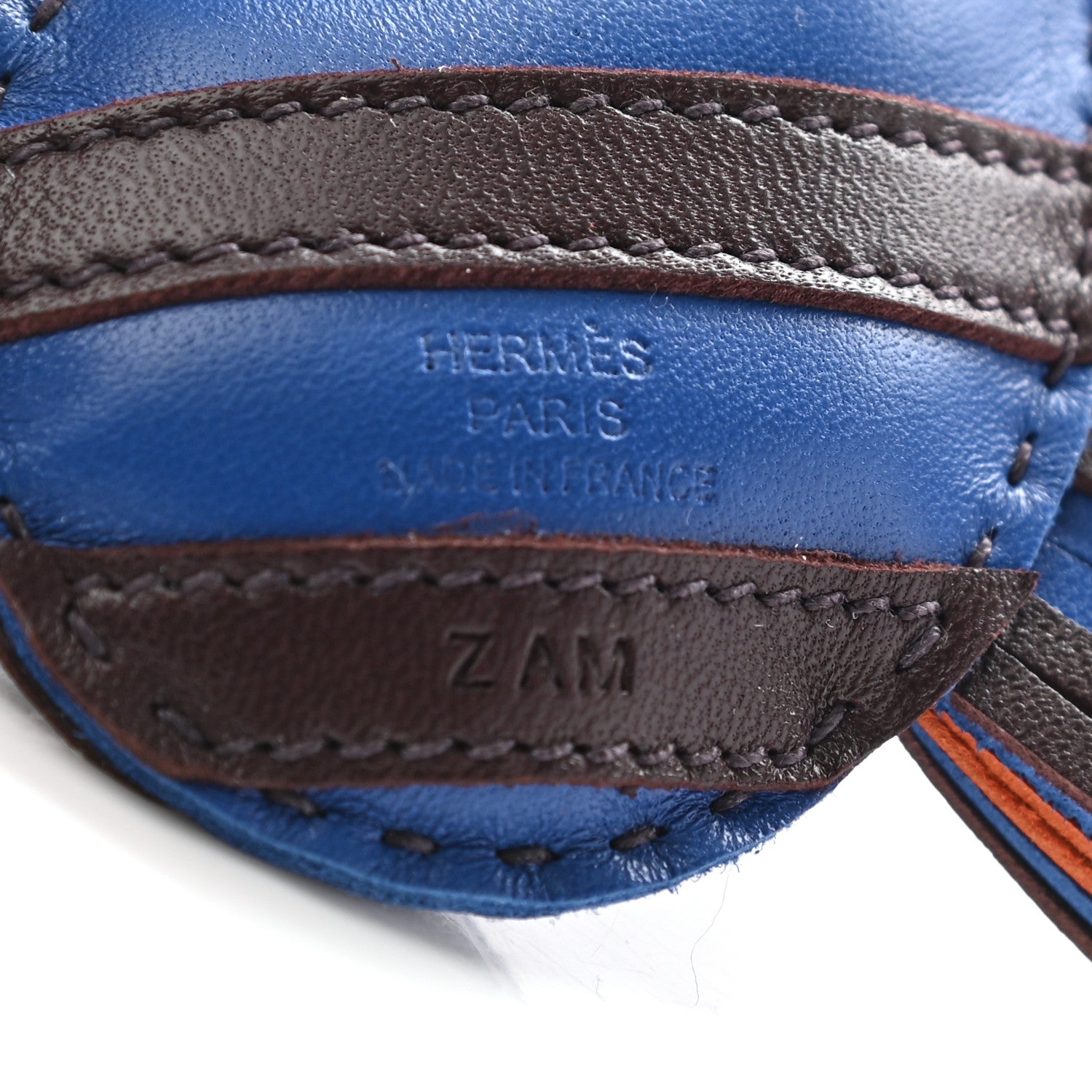 Hermes Milo Lambskin Geegee Savannah Bag Charm Bleu France Rouge Sellier Orange Poppy 3 of 3