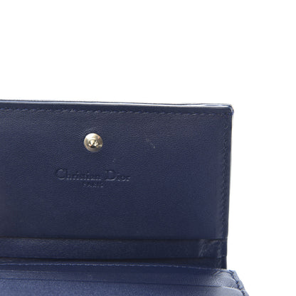 Christian Dior Lambskin Cannage Mini Lady Dior Wallet Navy 10 of 12