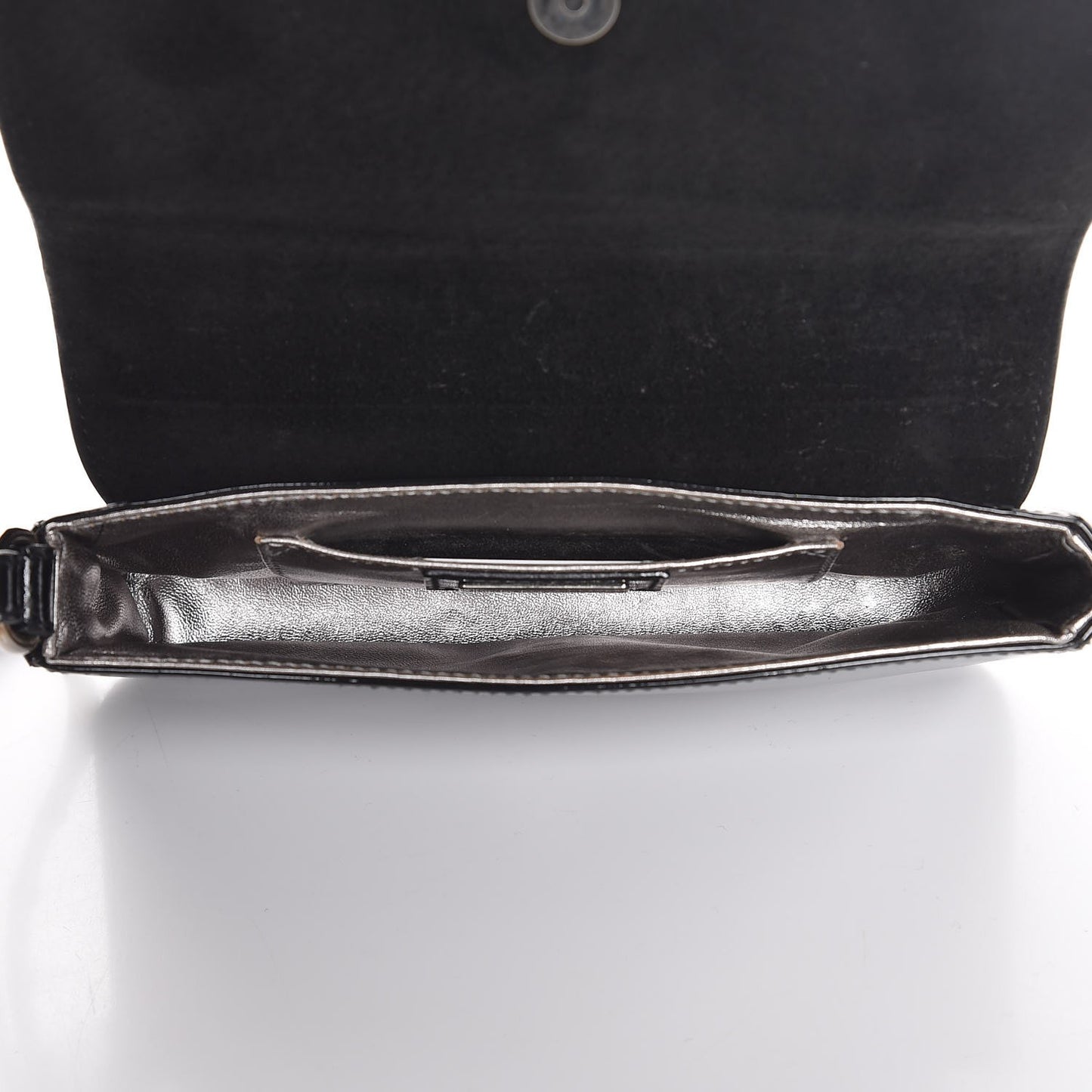 Patent Crystal Clutch Black
