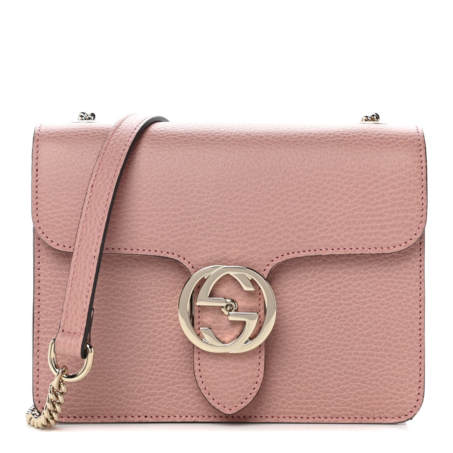 Gucci Dollar Calfskin Small Interlocking G Shoulder Bag Soft Pink 1 of 13