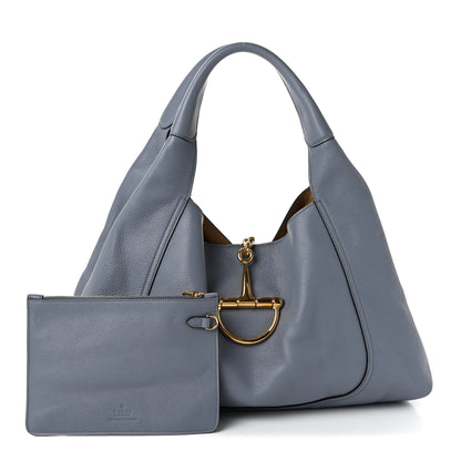 Gucci Grained Calfskin Softbit Maxi Shoulder Bag Foggy Grey 3 of 10