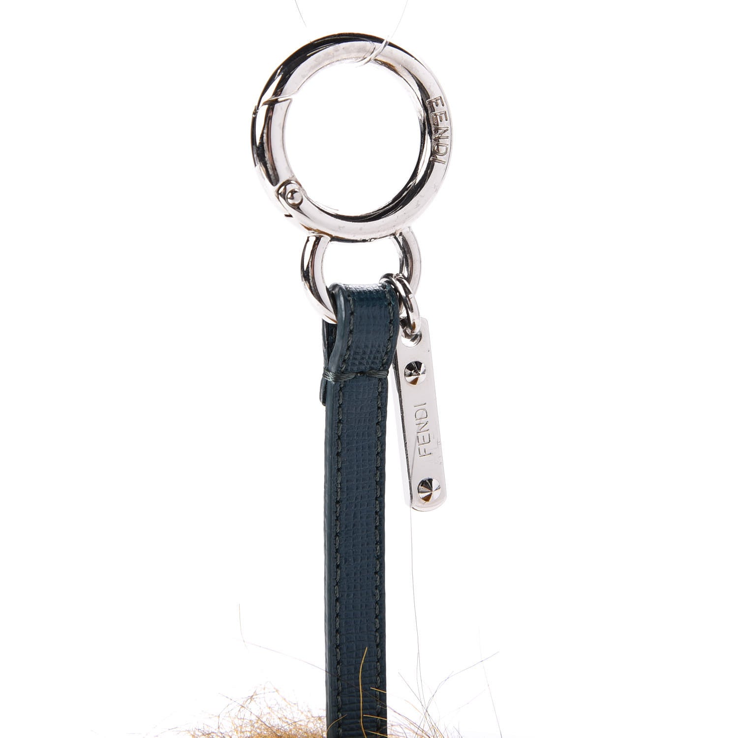 Fendi Fox Fur Vitello Lucy Junior Mini Monster Bag Bug Charm Ocean Multicolor Giallo 4 of 6