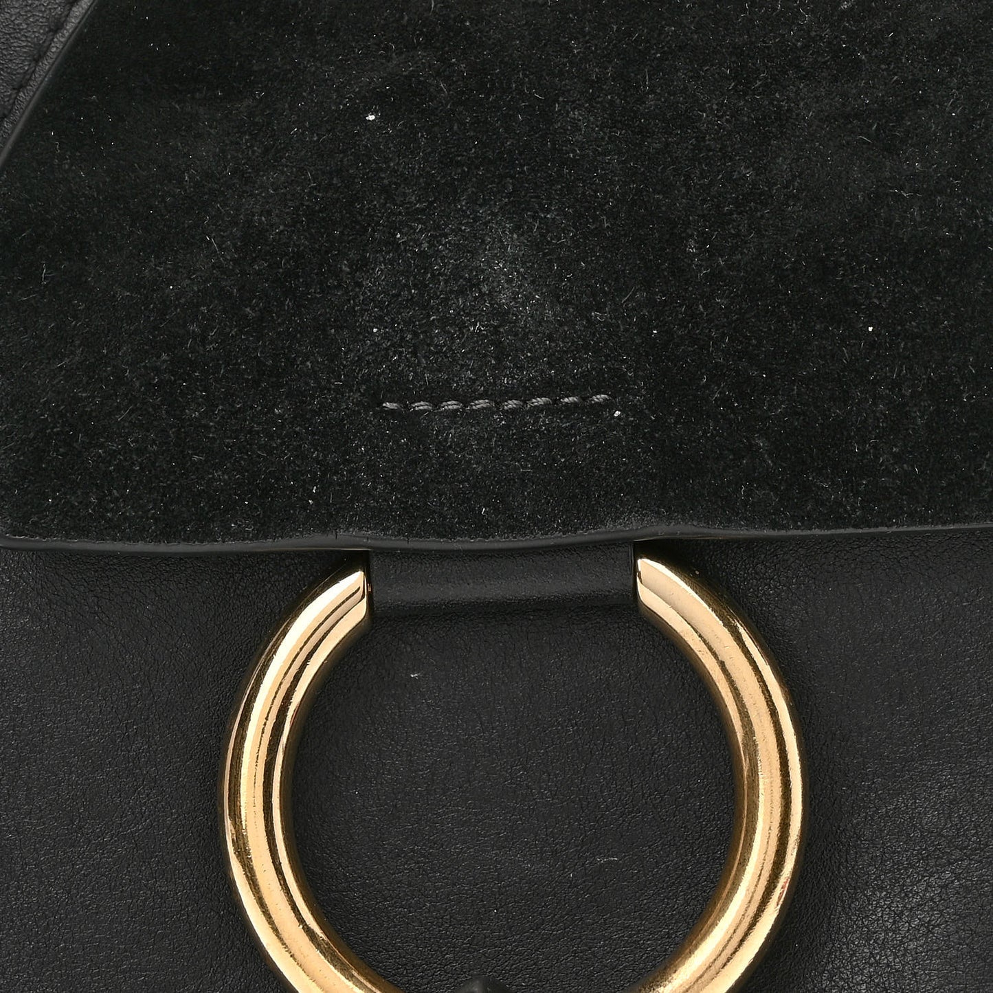 Suede Calfskin Mini Faye Bracelet Bag Black