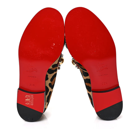Christian Louboutin Pony Hair Leopard Print Octavian Bolla Flat Loafer 36.5 Brown White Multicolor 5 of 8